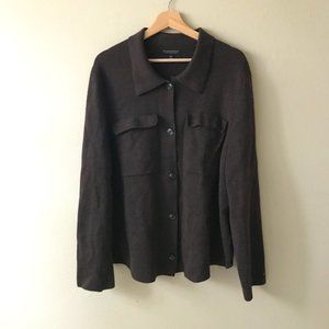 Banana Republic 100% Merino Wool Sweater Shirt Jacket Brown Size XXL